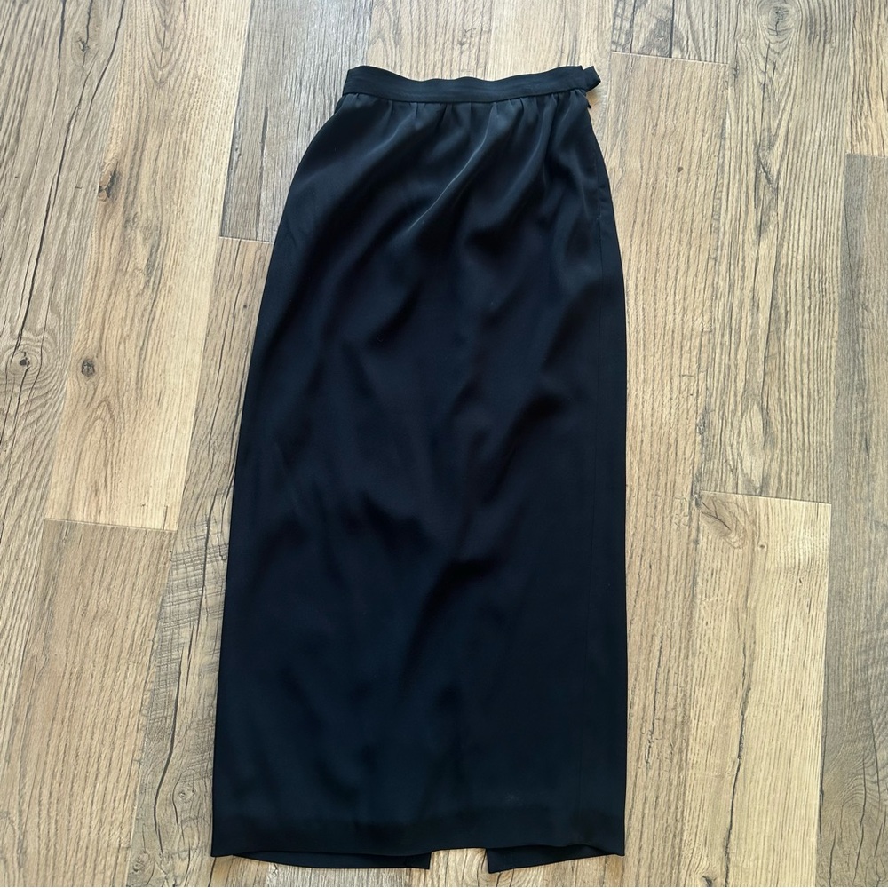 Vintage Black Tie Oleg Cassini Skirt Size 8 with Comfortable Waistband
